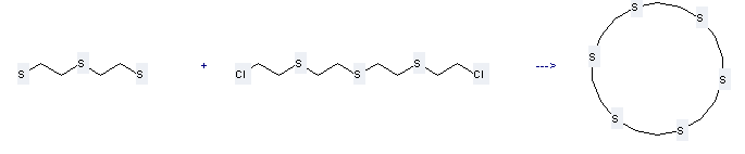 1,4,7,10,13,16-Hexathiacyclooctadecane can be prepared by 2,2'-Sulfanediyl-bis-ethanethiol and Bis-[2-(2-chloro-ethylsulfanyl)-ethyl]-sulfide
